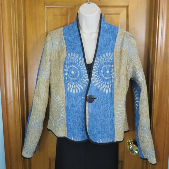Irresistible Reversibles Blue & Gold Jacket/Blazer Size S/M - Picture 8 of 15